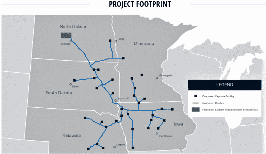 Summit carbon capture project footprint