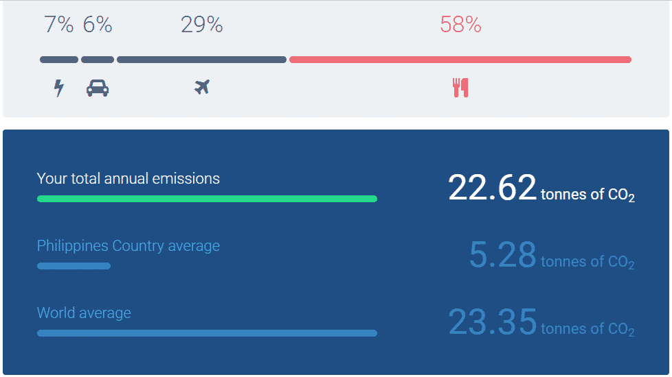 sample individual carbon footprint UN