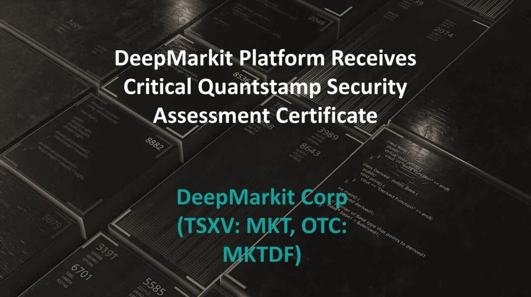 DeepMarkit Platform Receives Critical Quantstamp Security Assessment Certificate