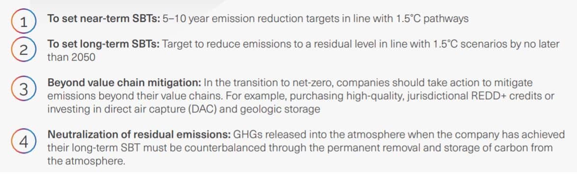 SBTi net zero standard elements