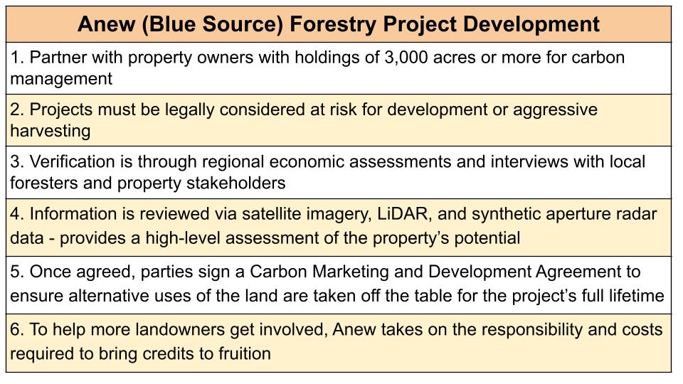 Anew forestry carbon project development