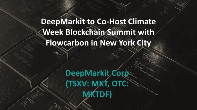 DeepMarkit to Co-Host Climate Week Blockchain Summit with Flowcarbon in New York City