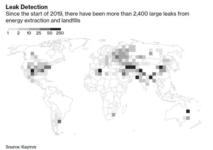 CH4 leak detection by Kayrros