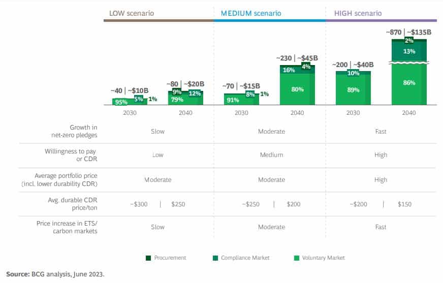 BCG carbon removal demand projection 2030-2040