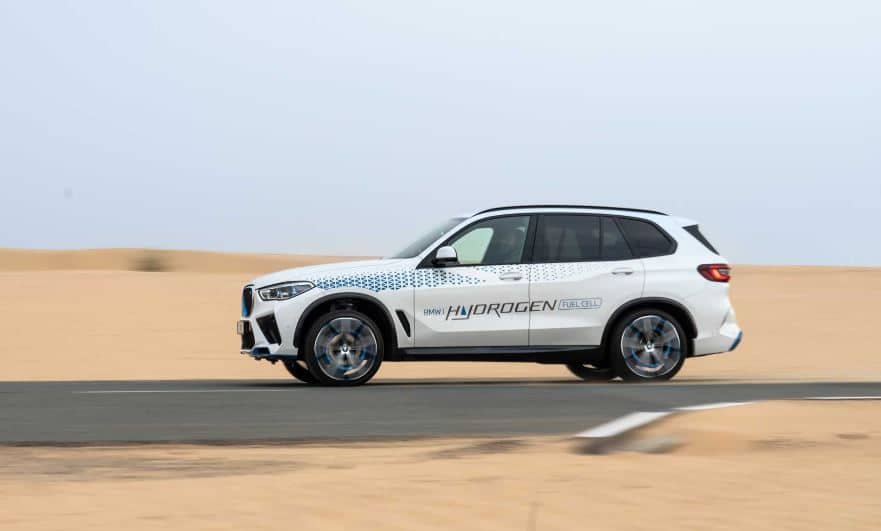 BMW hydrogen fuel cell car in Dubai