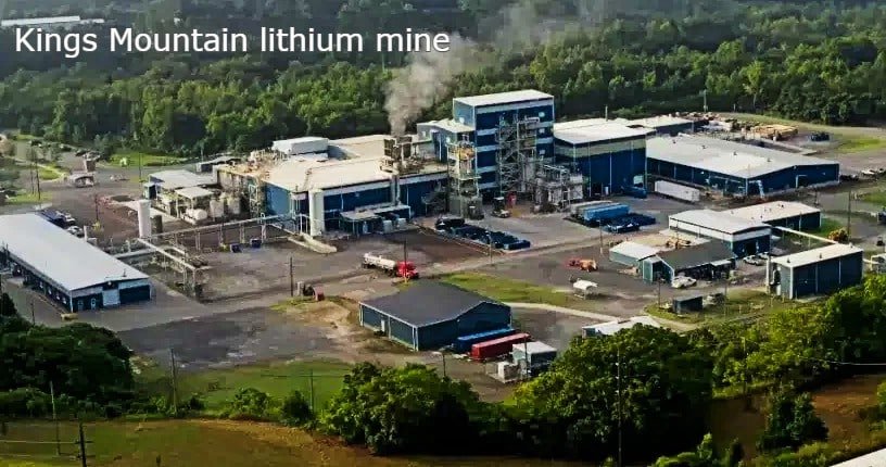 Kings mountain lithium mine