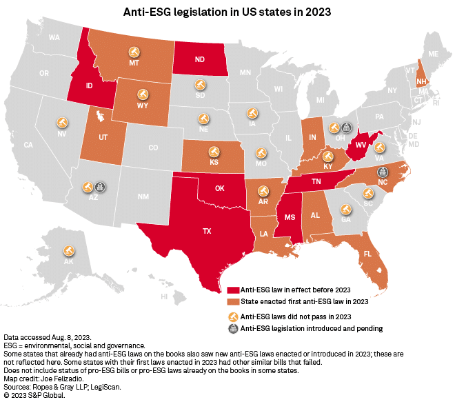 Anti-ESG laws in the United States, 2023