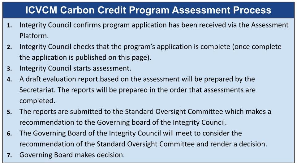 Quy trình đánh giá chương trình tín chỉ carbon ICVCM cho nhãn CCP